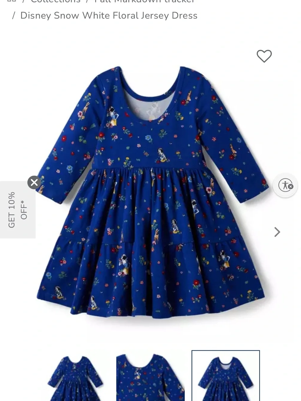 Janie and Jack Royal Blue Floral Snow White Jersey Dress